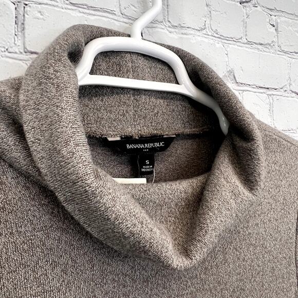 Banana Republic Turtleneck Sweater Dress Brown S Long Sleeves Soft Knit Chic - Picture 6 of 8